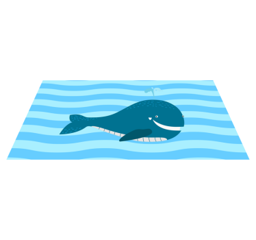 detský vinylový koberec usmievavá ilustrácia veľryby - Tenstickers