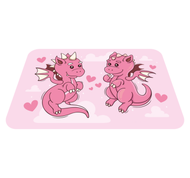 detský vinylový koberec hravé dračie duo - Tenstickers