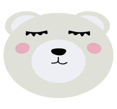 detský vinylový koberec dizajn tváre medveďa - Tenstickers