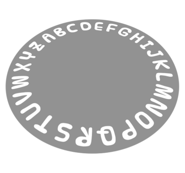 Detská podložka z bielej a šedej abecedy - Tenstickers