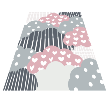 Detská podložka nordic pink and gray clouds - Tenstickers