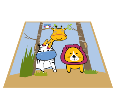 detský vinylový koberec zvieracie postavy - Tenstickers