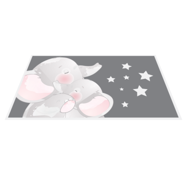 detský vinylový koberec spiace slony - Tenstickers