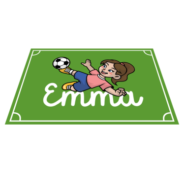 Dievčenský futbalista s personalizovaným vinylovým kobercom - Tenstickers
