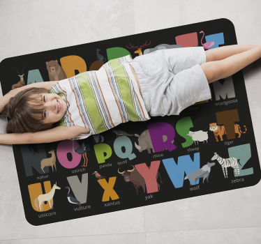 Animal alphabet en abeceda vinyl koberec - Tenstickers