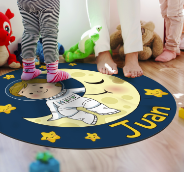 Chlapec astronaut s menom deti vinyl koberec - Tenstickers