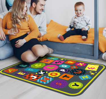 Detská farebná abeceda koberec abecedy - Tenstickers
