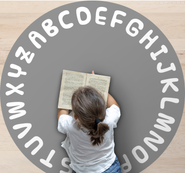 Detská podložka z bielej a šedej abecedy - Tenstickers