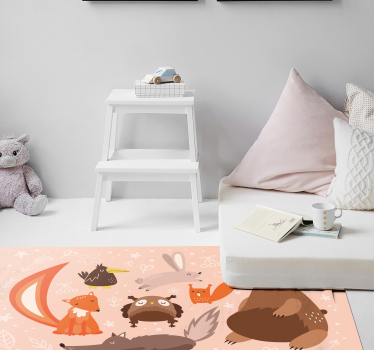 Detské zvieratá deti vinylový koberec - Tenstickers