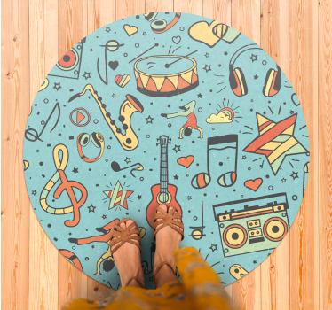 rôzne vinylové koberce pre deti téma hudobných nôt - Tenstickers