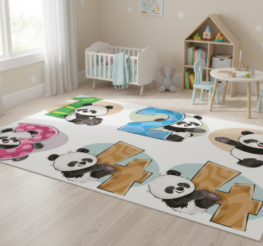 Detský vinylový koberec 4 pandy - Tenstickers