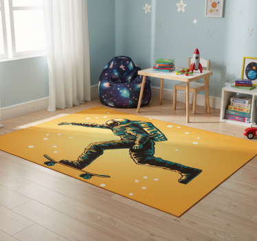 Detský vinylový koberec astronaut na skateboarde - Tenstickers