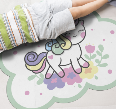 detský vinylový koberec chutná ilustrácia jednorožca - Tenstickers