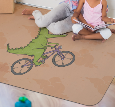 detský vinylový koberec cyklistický dinosaurí rev - Tenstickers
