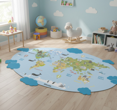 Detský vinylový koberec detský svetový mapový koberec - Tenstickers