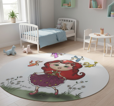 Detský vinylový koberec dievčatko na lúke - Tenstickers