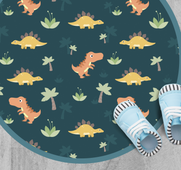 detský vinylový koberec dinosaurí rondel - Tenstickers