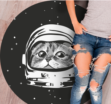 detský vinylový koberec dobrodružstvo vesmírnej mačky - Tenstickers