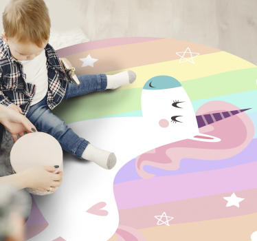 detský vinylový koberec dúhový dekor jednorožca - Tenstickers