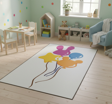 Detský vinylový koberec s balónmi v tvare zvierat - Tenstickers