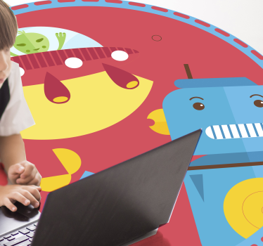 detský vinylový koberec hra ponorkového robota - Tenstickers