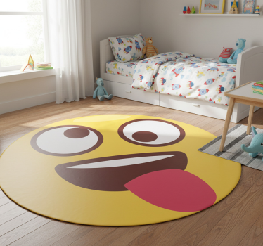 Detský vinylový koberec hravá emoji tvár - Tenstickers