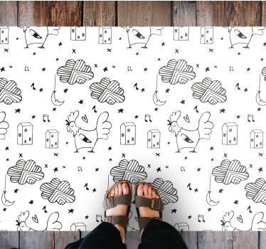 detský vinylový koberec minimalistický dizajn hydiny - Tenstickers