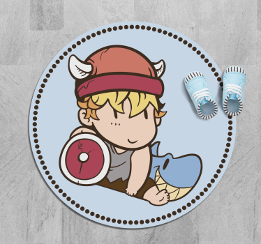 detský vinylový koberec chlapec vikingský bojovník - Tenstickers