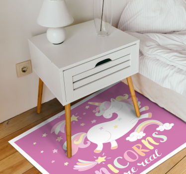 detský vinylový koberec jednorožce skutočná mágia - Tenstickers