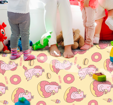 detský vinylový koberec jednorožcový donut vzor - Tenstickers