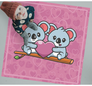 detský vinylový koberec koala milé srdce - Tenstickers