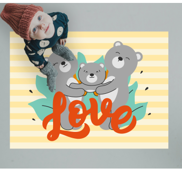 detský vinylový koberec láska medveďov v rodine - Tenstickers