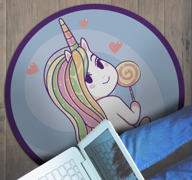 detský vinylový koberec lízanka jednorožca - Tenstickers