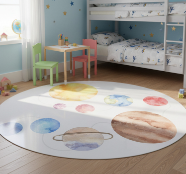 Detský vinylový koberec mapa slnečnej sústavy - Tenstickers