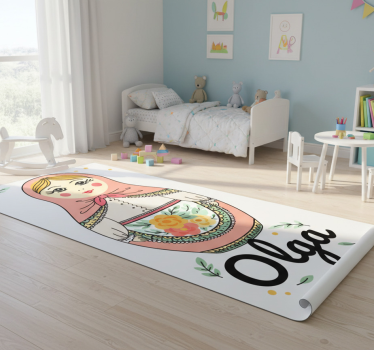 Detský vinylový koberec matrioška s menom - Tenstickers