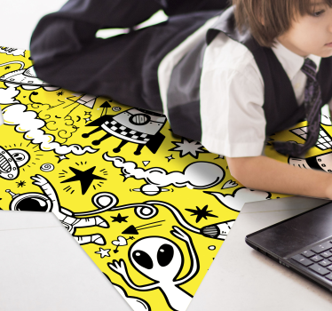 detský vinylový koberec mimozemská hviezda doodle - Tenstickers