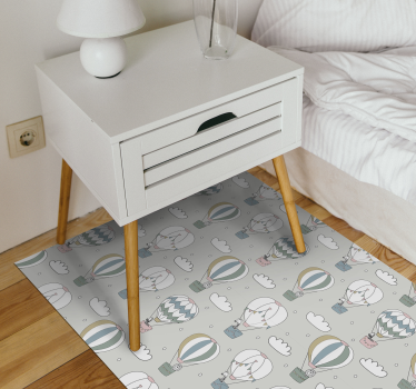 detský vinylový koberec nafukovacie sivé balóny - Tenstickers