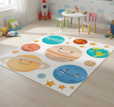 Detský vinylový koberec nálepky planét slnečnej sústavy - Tenstickers