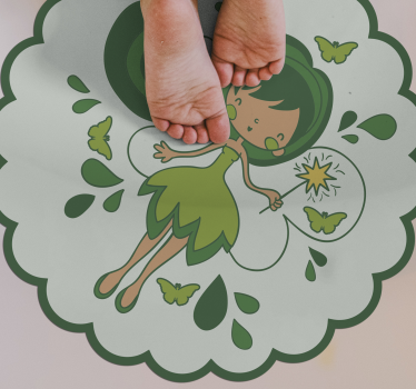 detský vinylový koberec zelená víla - Tenstickers