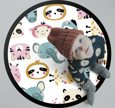 detský vinylový koberec farebné safari zvieratá - Tenstickers