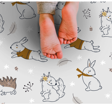 detský vinylový koberec priatelia severského lesa - Tenstickers