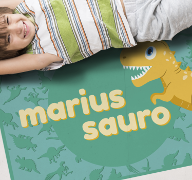 detský vinylový koberec personalizovaný dinosaurus - Tenstickers