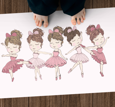 Rôzne vinylové koberce pre deti baletné tanečnice - Tenstickers