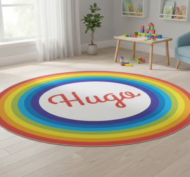 Detský vinylový koberec dúhový kruh s menom - Tenstickers
