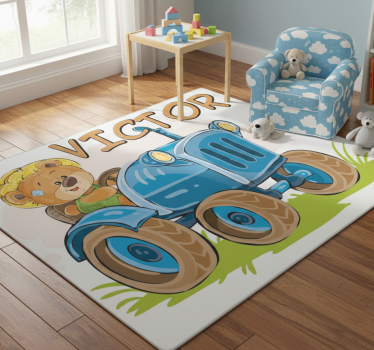 Detský vinylový koberec prispôsobiteľný traktor - Tenstickers