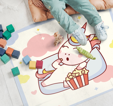 detský vinylový koberec relax kino jednorožec - Tenstickers