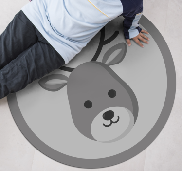 vinylový koberec pre bábätko sivý jeleň - Tenstickers
