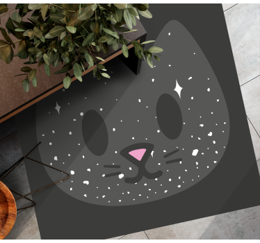 vinylový koberec pre bábätko roztomilá mačacia tvár - Tenstickers