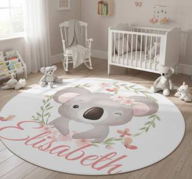 Detský vinylový koberec roztomilé zvieratká koala s menom - Tenstickers