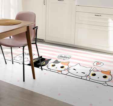 rôzne vinylové koberce pre deti roztomilí mačací kamaráti - Tenstickers